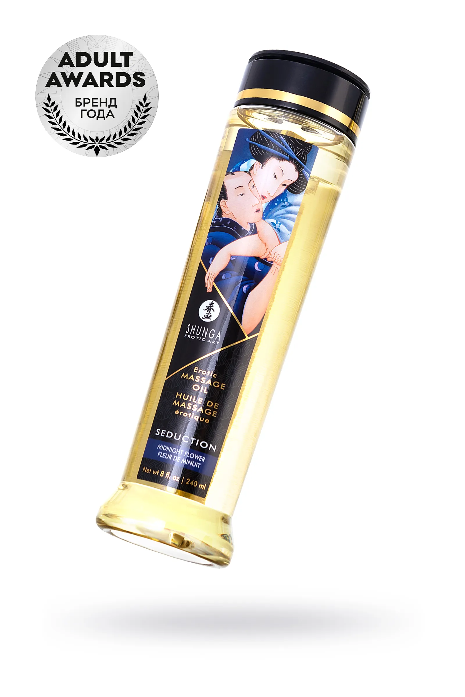 Массажное масло возбуждающее Shunga Полуночный цветок,  натуральное, 250 мл